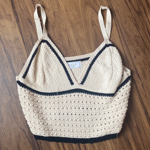 Sage The Label Oh Baby Bustier Crochet Crop Top - Picture 2 of 7